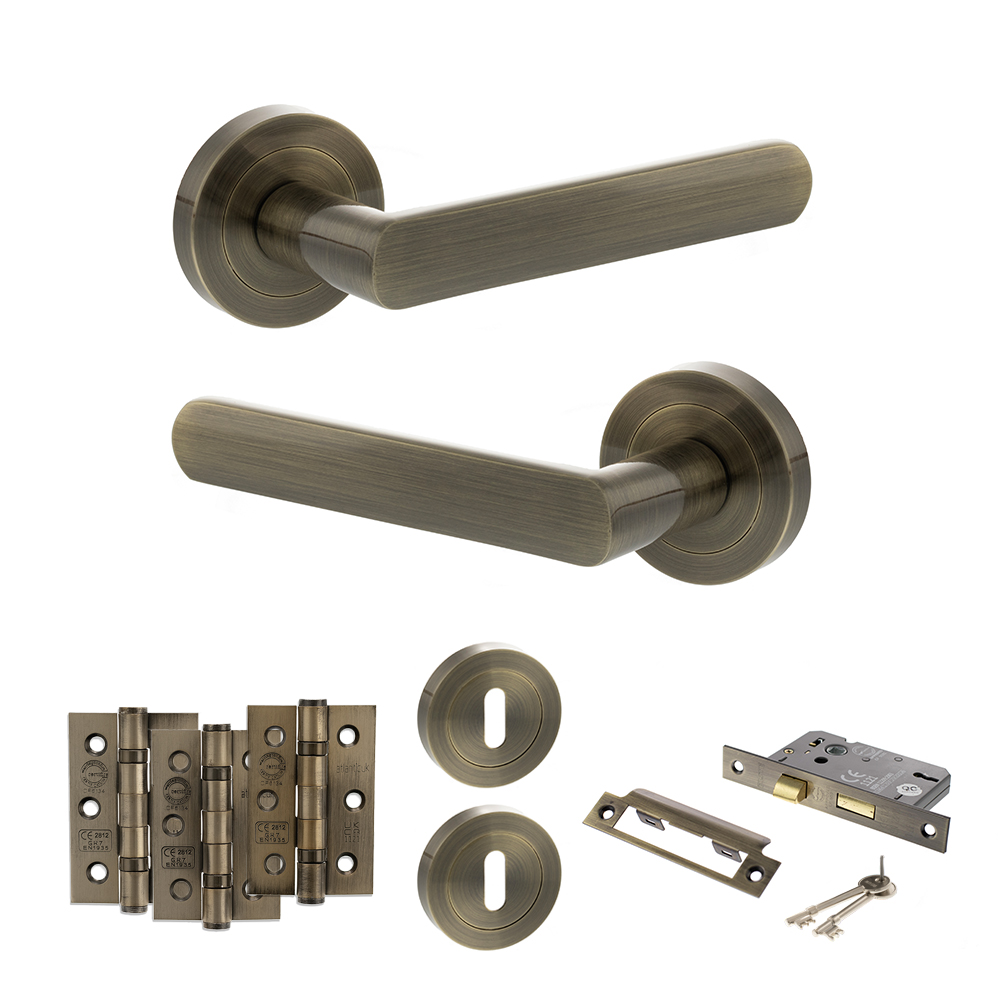 STATUS Carolina Door Handle Pack (3 Lever Lock Set - 2.5