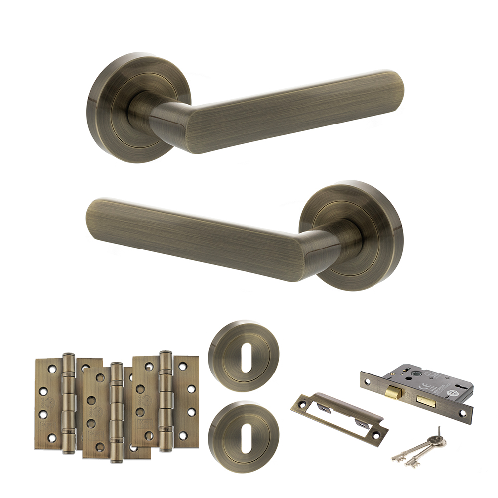 STATUS Carolina Door Handle Pack (3 Lever Lock Set - 3