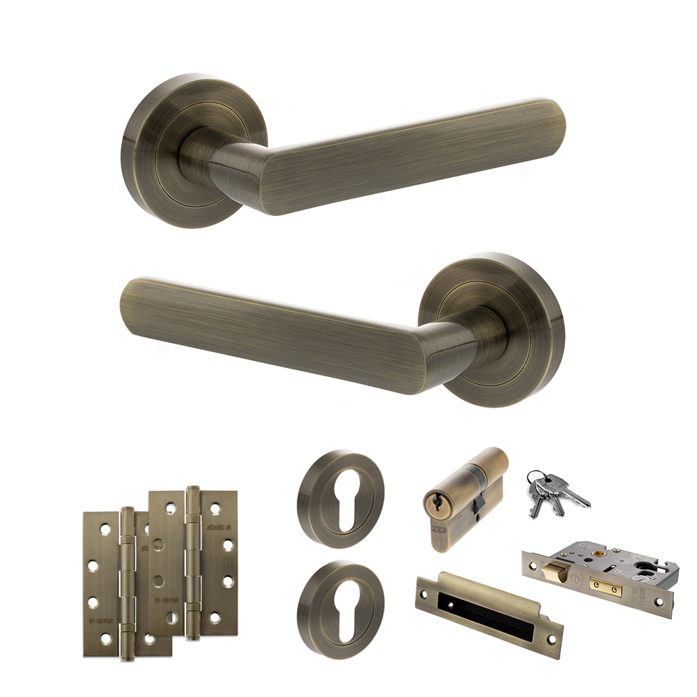 STATUS Carolina Door Handle Pack (Euro Lock Set - 3