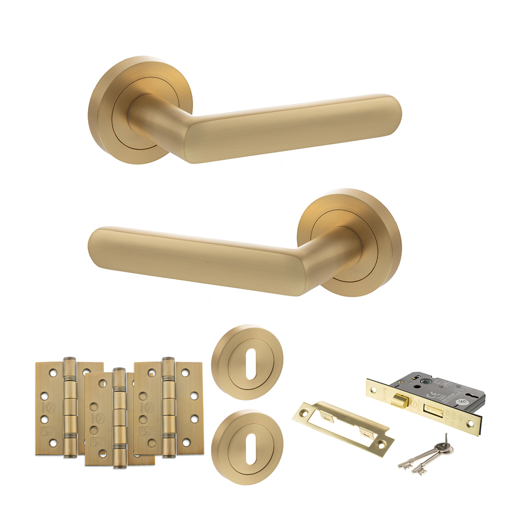 STATUS Carolina Door Handle Pack (3 Lever Lock Set - 2.5