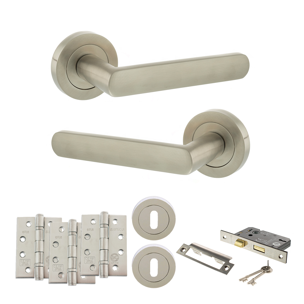 STATUS Carolina Door Handle Pack (3 Lever Lock Set - 2.5