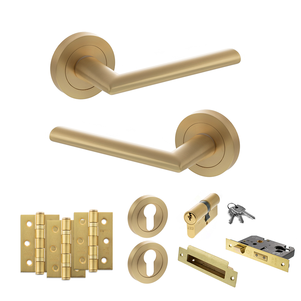 STATUS Alabama Door Handle Pack (Euro Lock Set - 3