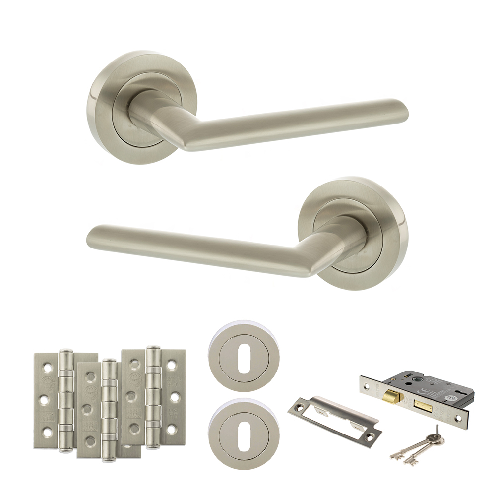 STATUS Alabama Door Handle Pack (3 Lever Lock Set - 2.5