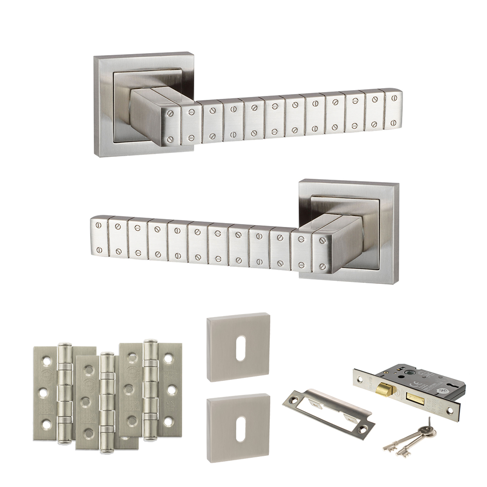 Senza Pari Bianca Door Handle Pack (3 Lever Lock Set - 2.5