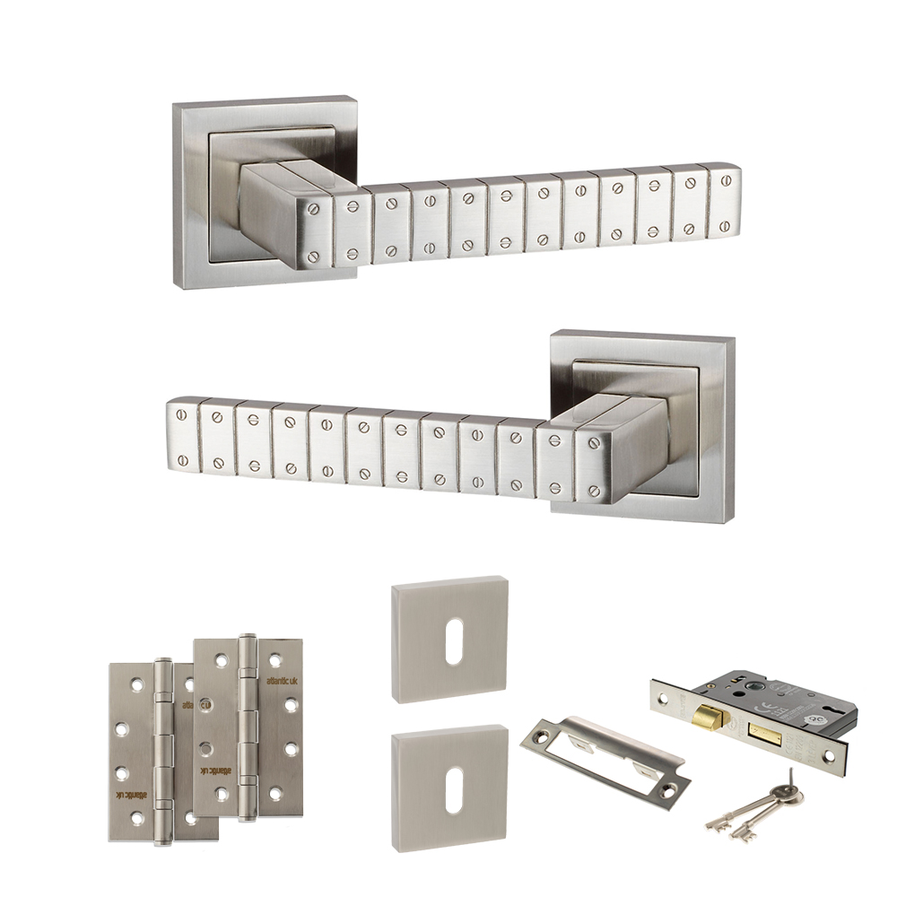 Senza Pari Bianca Door Handle Pack (3 Lever Lock Set - 2.5