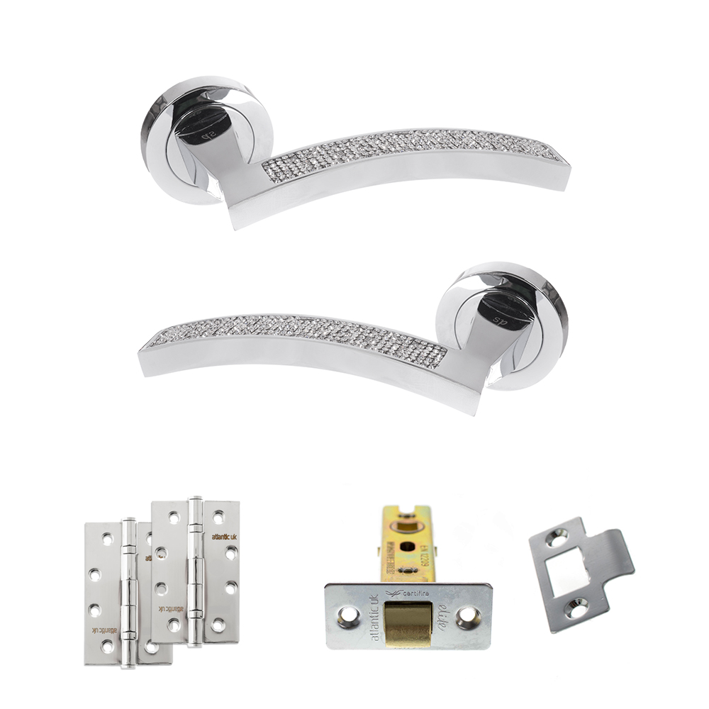 Senza Pari Crystal Door Handle Pack (Latch Set - 3
