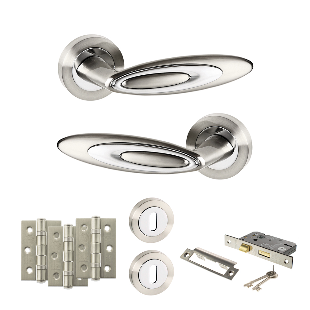 Senza Pari Elisse Door Handle Pack (3 Lever Lock Set - 3