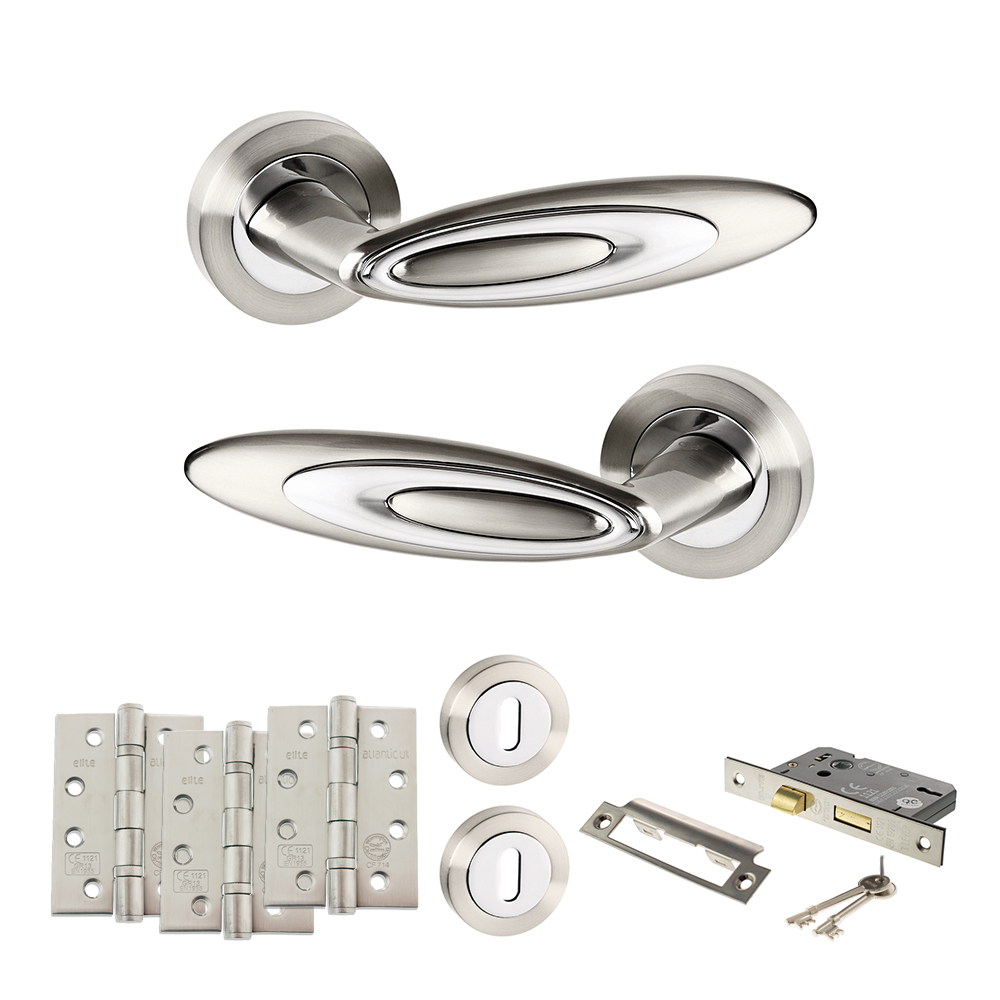 Senza Pari Elisse Door Handle Pack (3 Lever Lock Set - 3