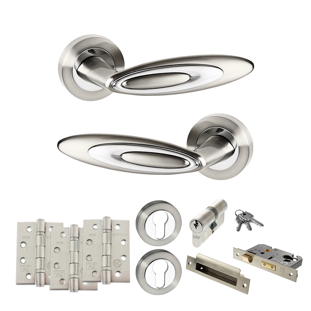 Senza Pari Elisse Door Handle Pack (Euro Lock Set - 2.5
