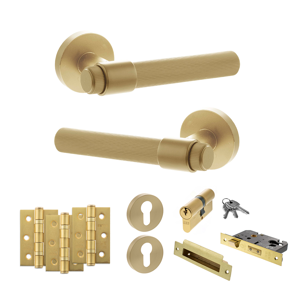 Senza Pari Fasana Door Handle Pack (Euro Lock Set - 2.5