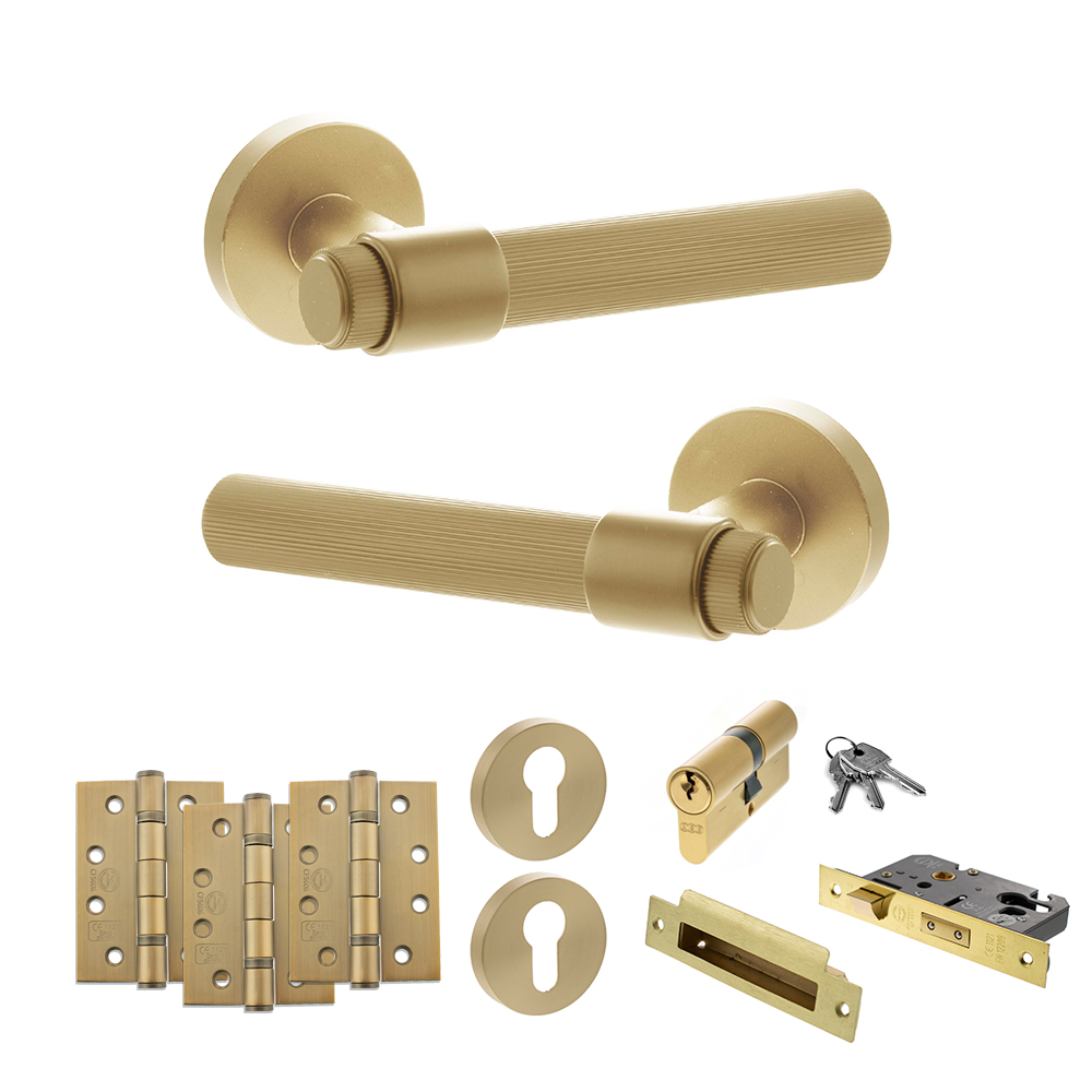 Senza Pari Fasana Door Handle Pack (Euro Lock Set - 3