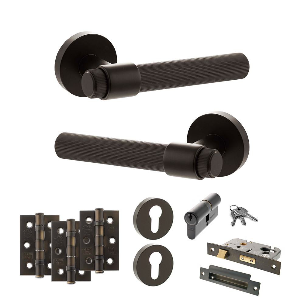 Senza Pari Fasana Door Handle Pack (Euro Lock Set - 3
