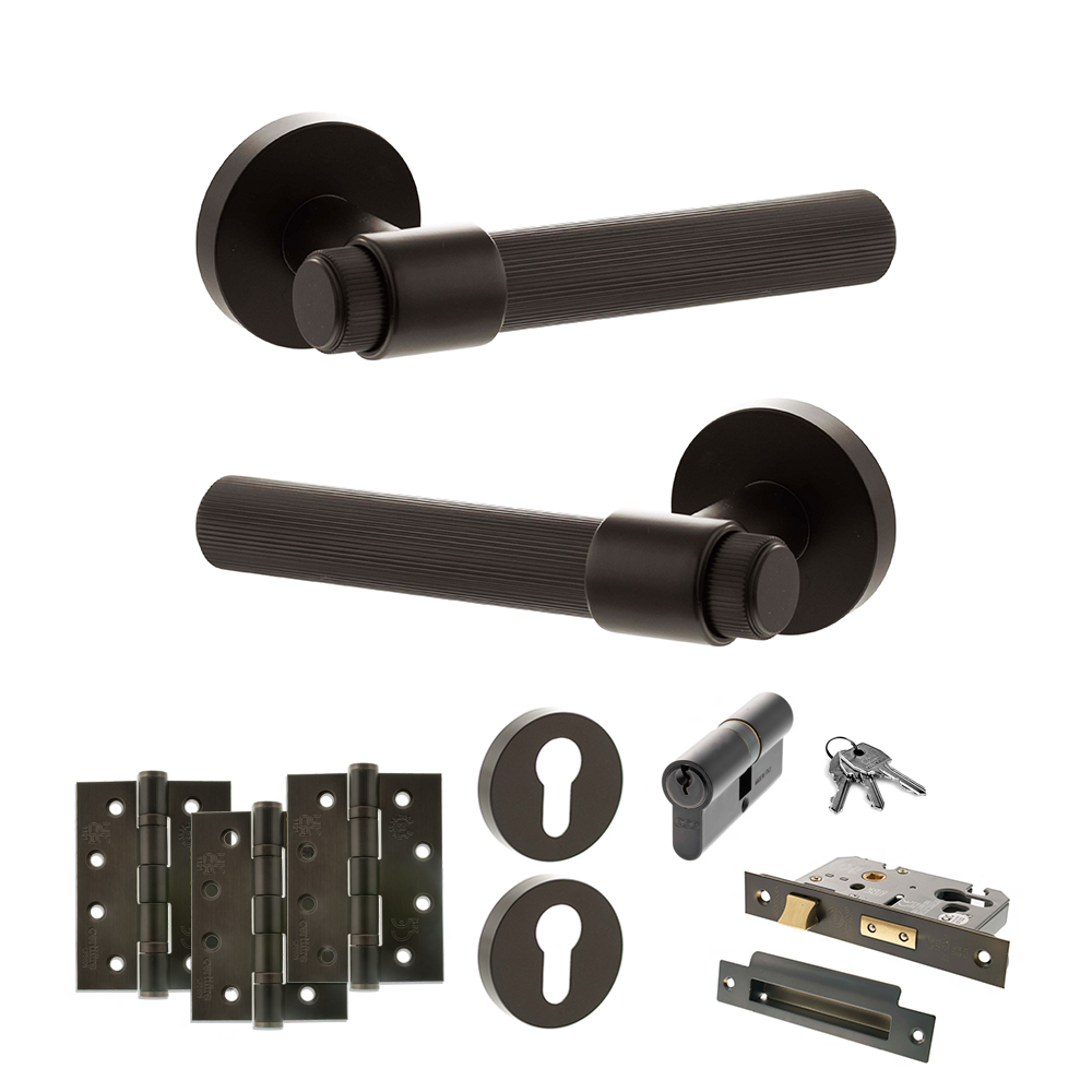 Senza Pari Fasana Door Handle Pack (Euro Lock Set - 3