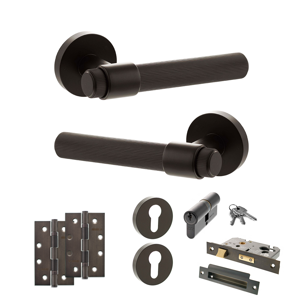 Senza Pari Fasana Door Handle Pack (Euro Lock Set - 3