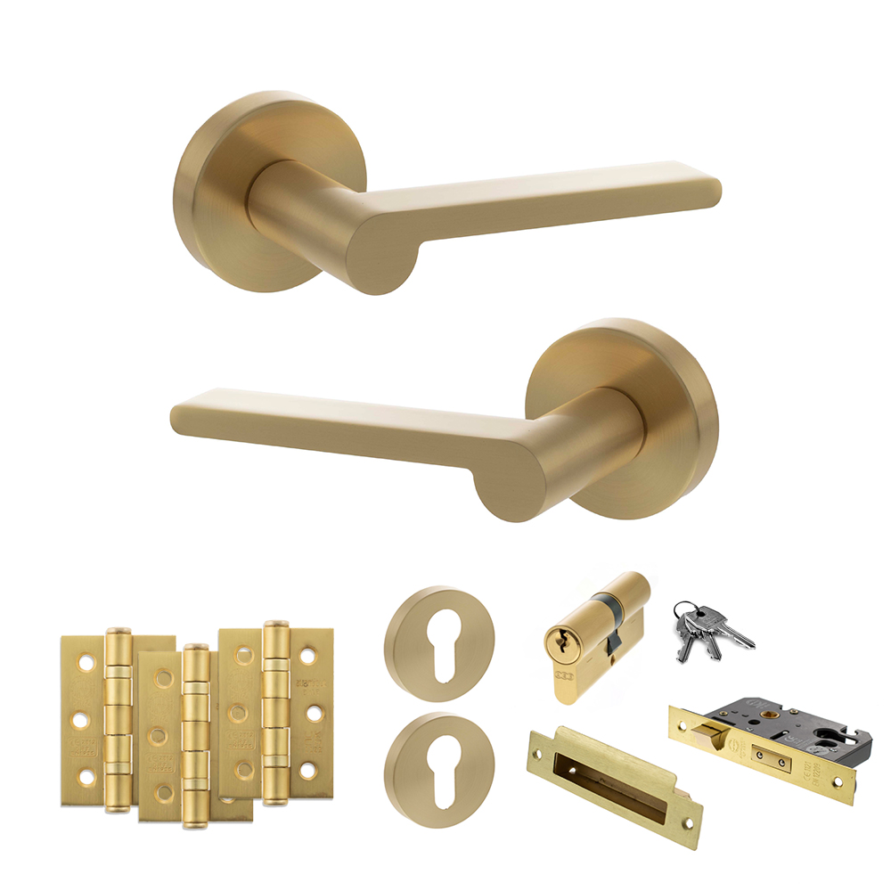 Senza Pari Darrio Door Handle Pack (Euro Lock Set - 3