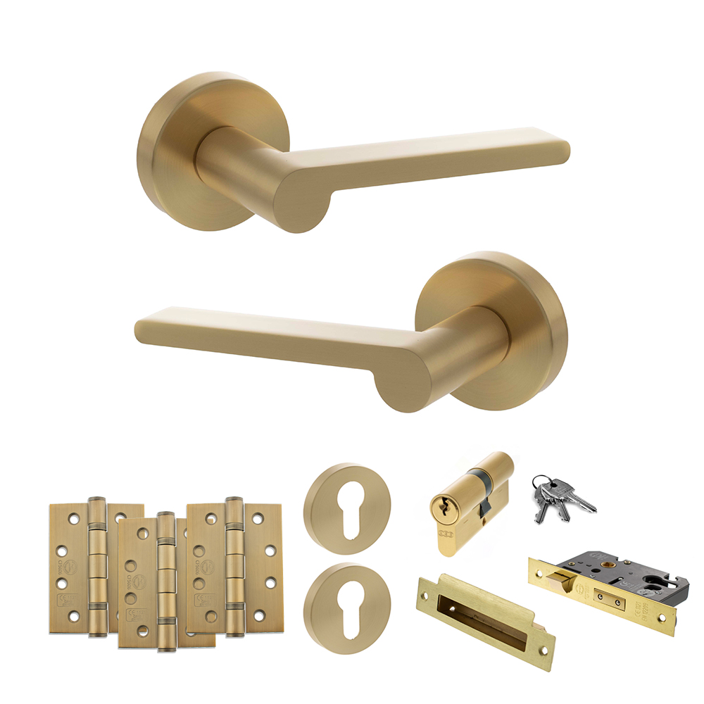 Senza Pari Darrio Door Handle Pack (Euro Lock Set - 3