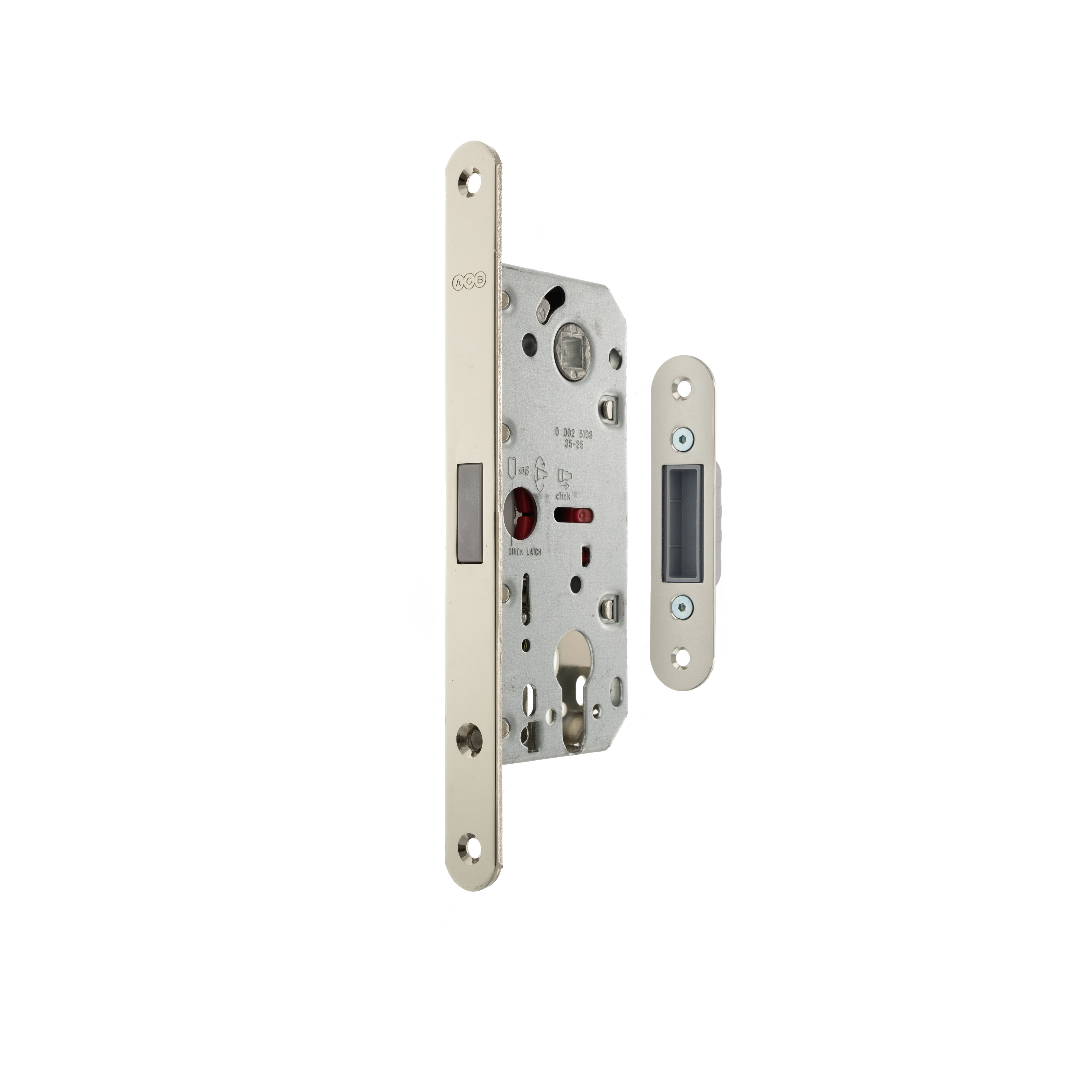 AGB Polaris 2XT Magnetic Euro Profile Sashlock with adjustable strike plate 35mm backset - Polished Chrome