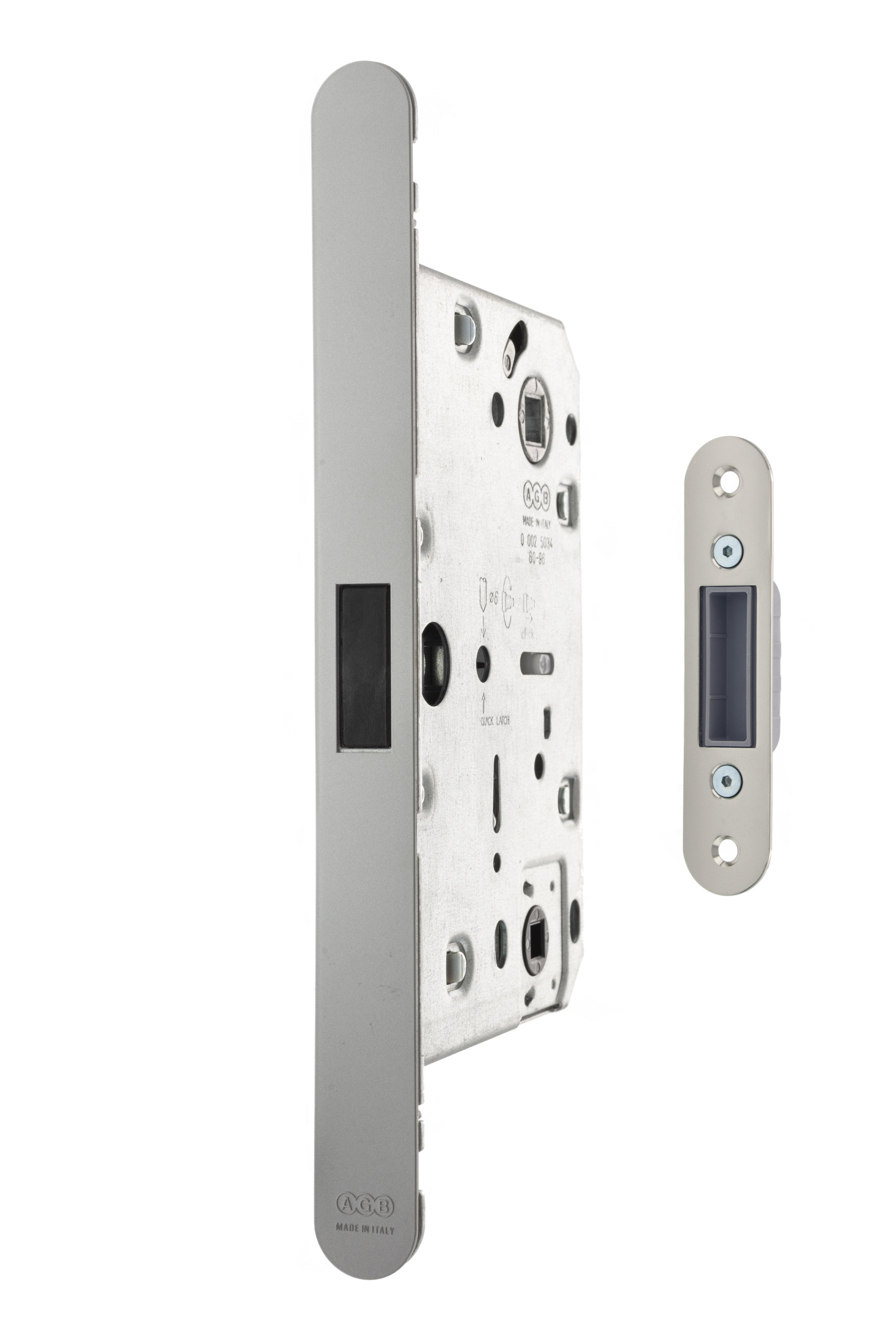 AGB Revolution XT Magnetic Bathroom Lock 60mm backset - Satin Chrome