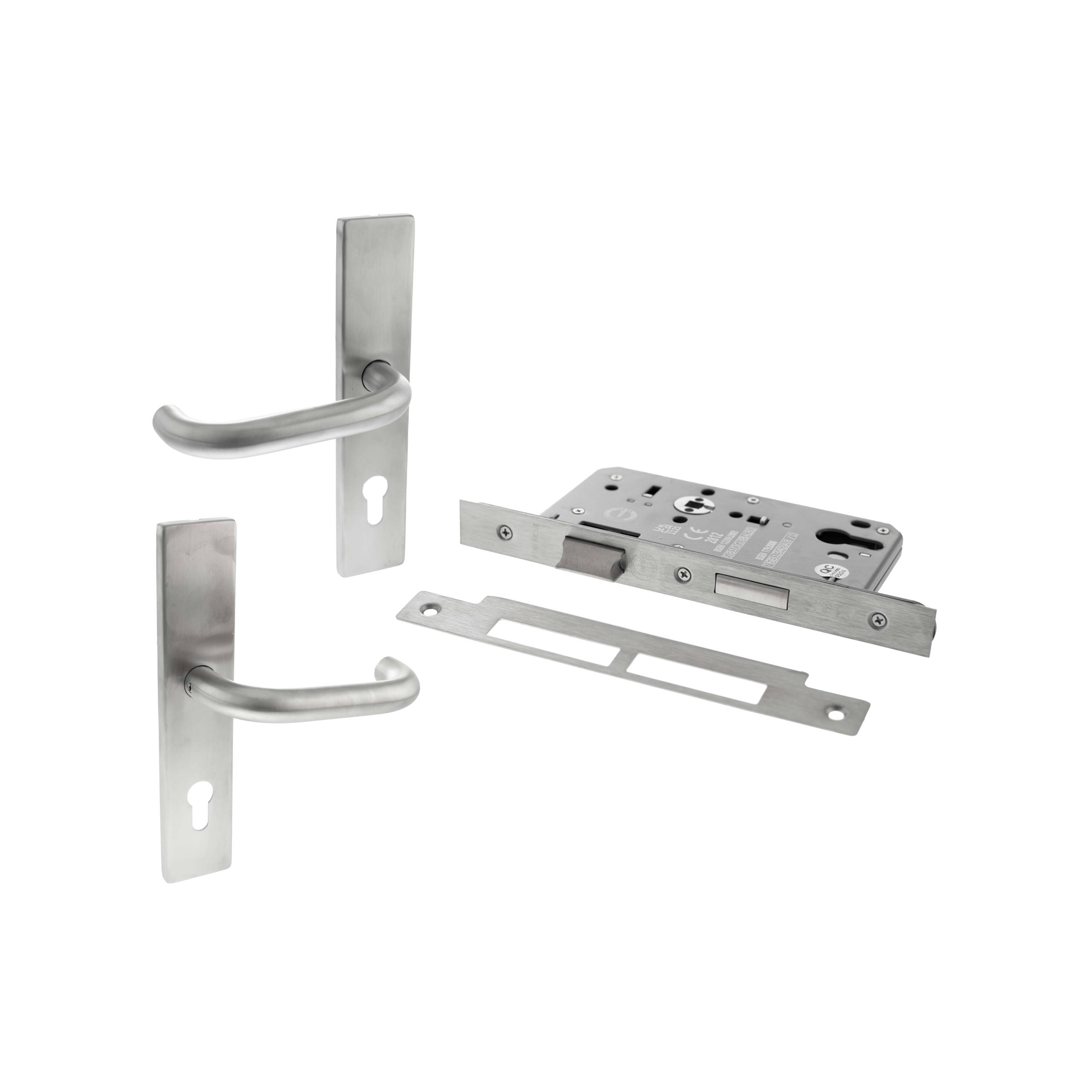 Atlantic DIN Euro Profile Escape Sashlock Double Throw with RTD lever 60mm backset - Satin Stainless Steel