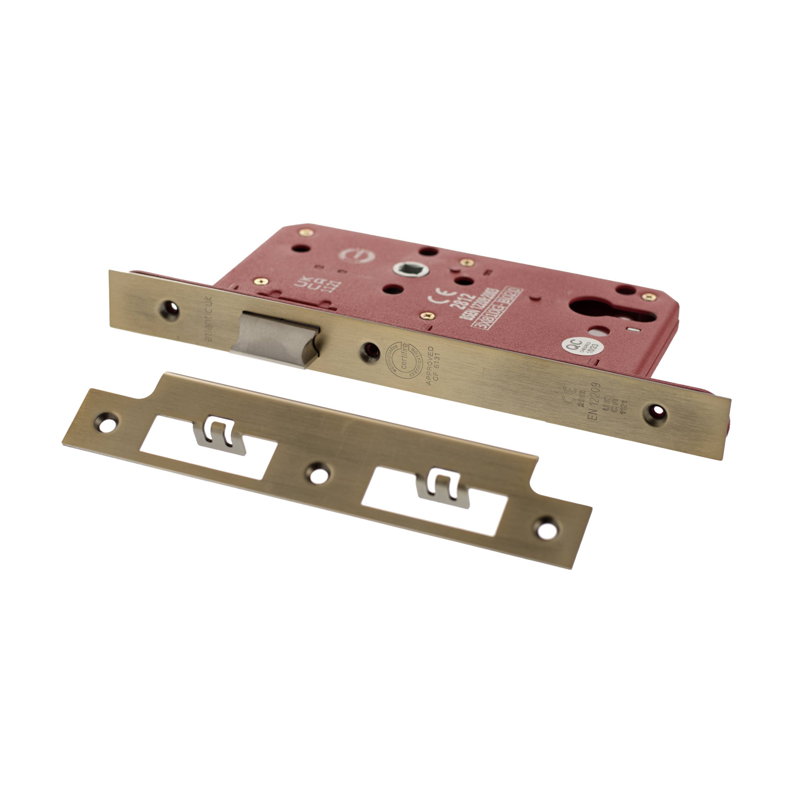 Atlantic DIN Latch 60mm backset - Matt Antique Brass
