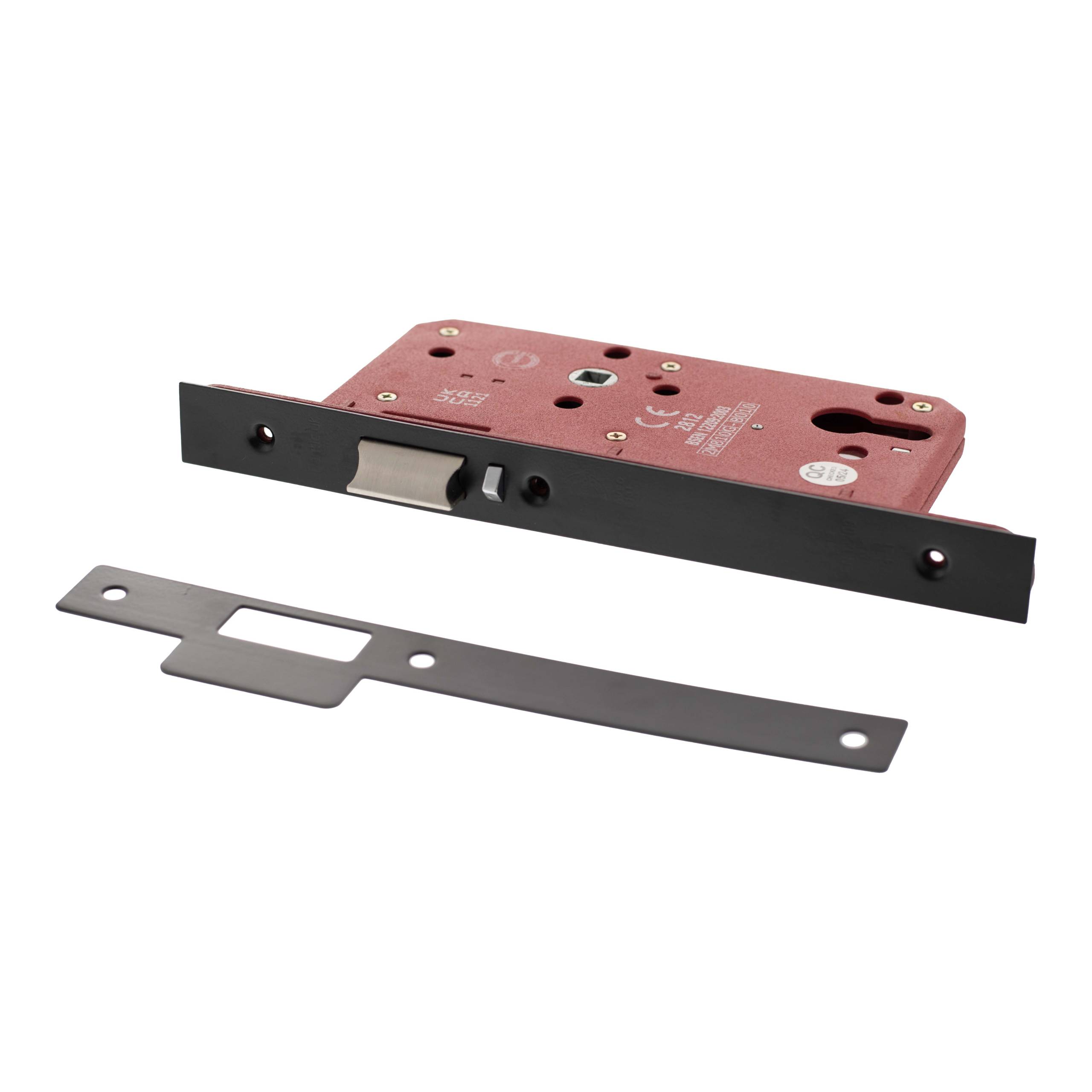 Atlantic DIN Night Latch 60mm backset - Matt Black