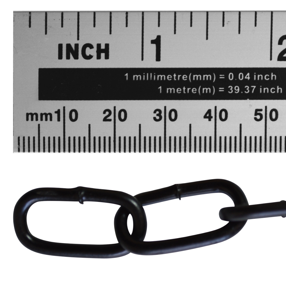 ASEC Steel Welded Chain Black 2.5m Length - 3mm x 21mm - 2.5m