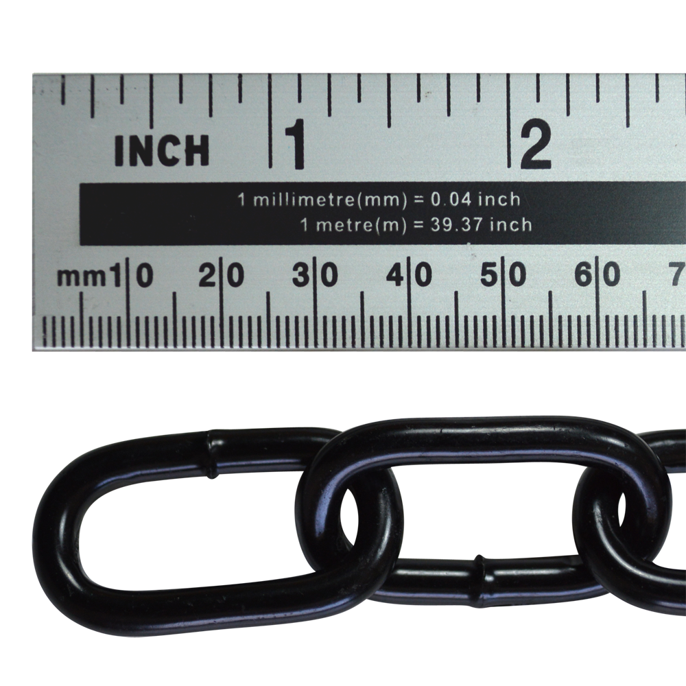 ASEC Steel Welded Chain Black 2.5m Length - 5mm x 28mm - 2.5m