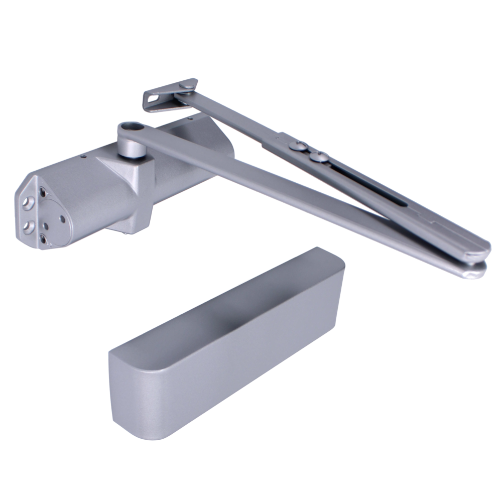 ASEC Architectural Size 2-4 Door Closer CE/UKCA FD120 C/W Cover & Arm - Silver