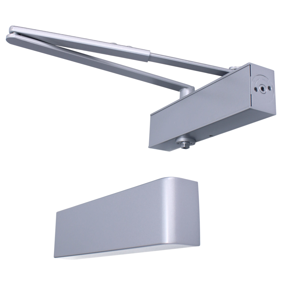 ASEC Architectural Size 2-5 Door Closer With Backcheck & Delayed Action CE/UKCA FD120 C/W Cover & Arm - Silver