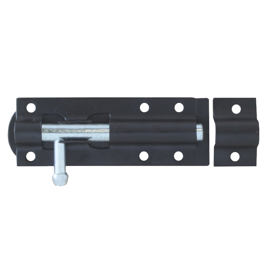ASEC Straight Tower Bolt - Black - 100mm