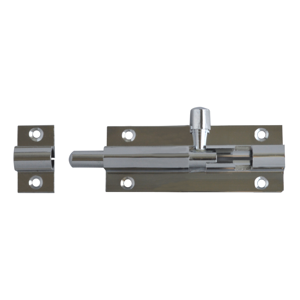 ASEC Chrome 25mm Wide Straight Barrel Bolt - 64mm Visi