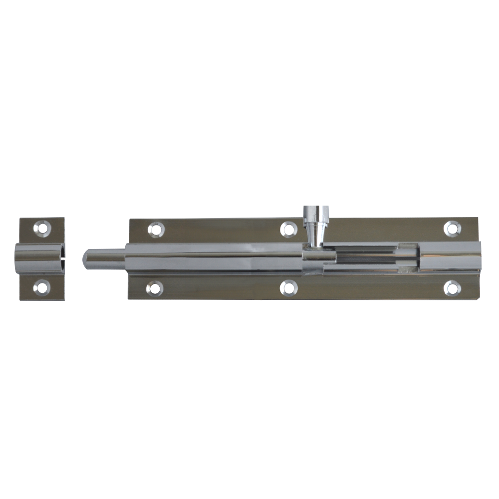 ASEC Chrome 25mm Wide Straight Barrel Bolt - 102mm Visi