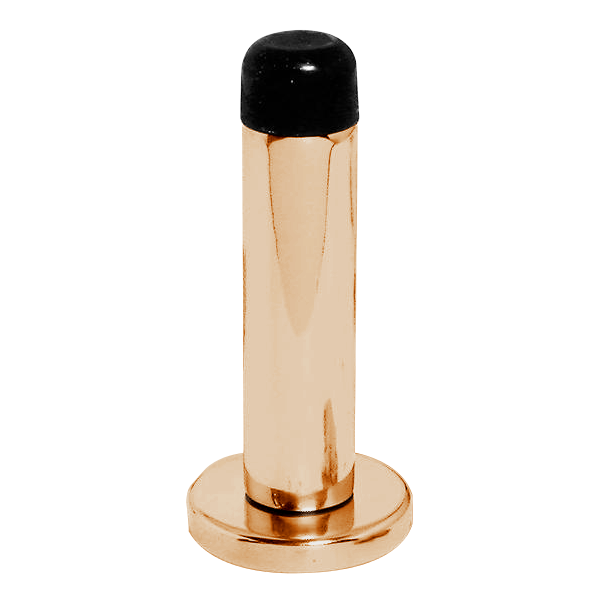 ASEC Wall Door Stop With Rose - 64mm Brass
