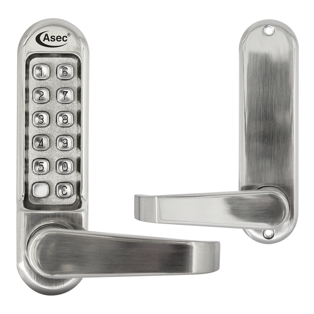 ASEC AS4300 Series Lever Operated Digital Lock No Latch - AS4304 Stainless Steel