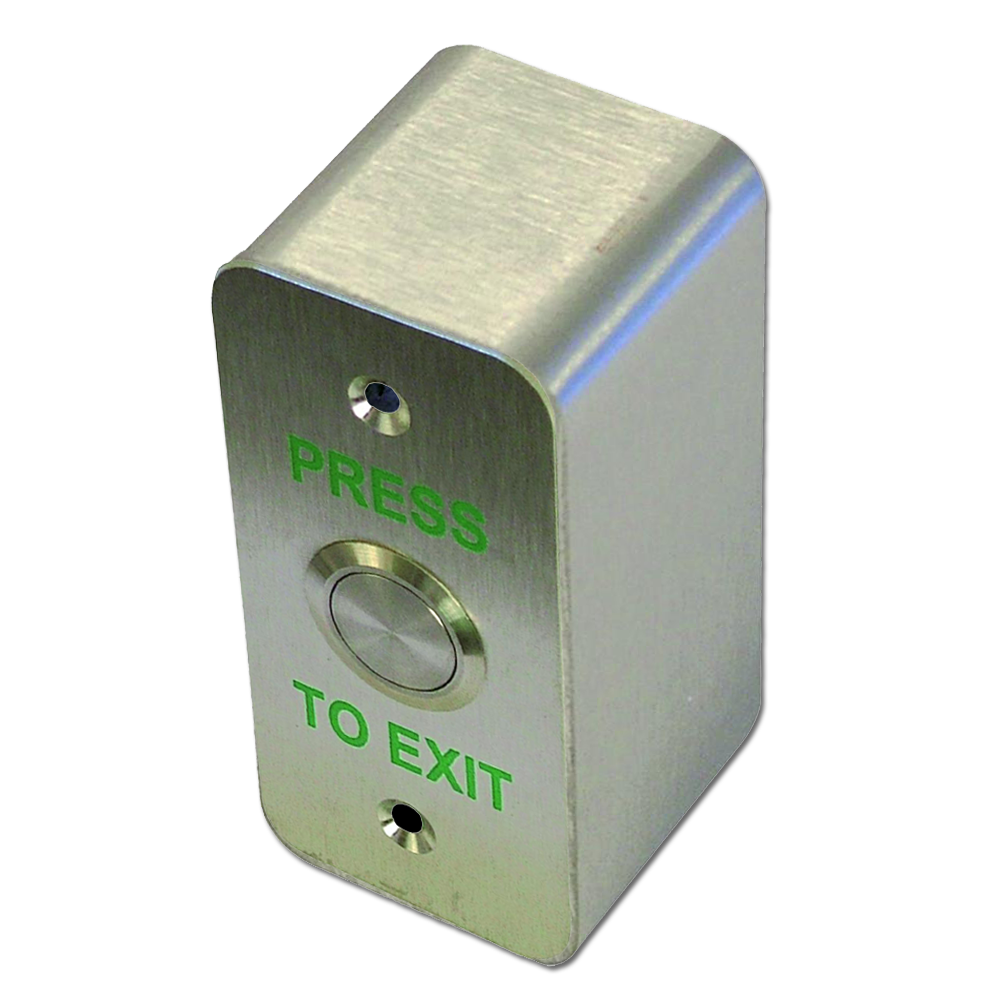ASEC Press To Exit Narrow Style Surface Button Stainless Steel - `Press To Exit`