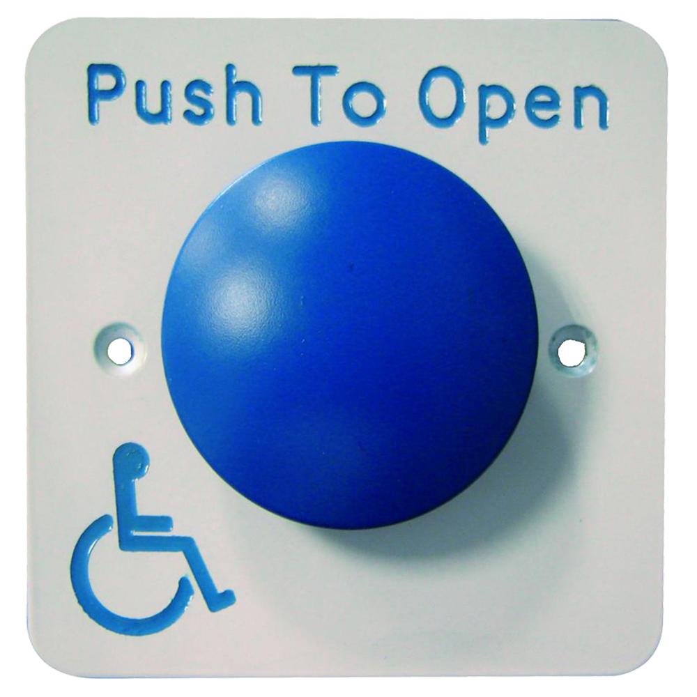 ASEC Push To Open Blue Dome DDA Exit Button - `Push To Open`