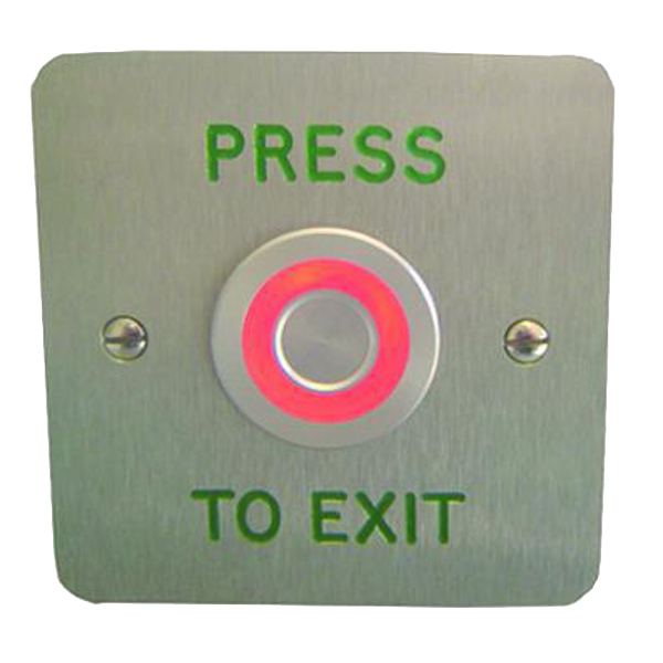 ASEC Touch Sensitive Illuminated Red/Green Halo Exit Button - `Push To Exit`
