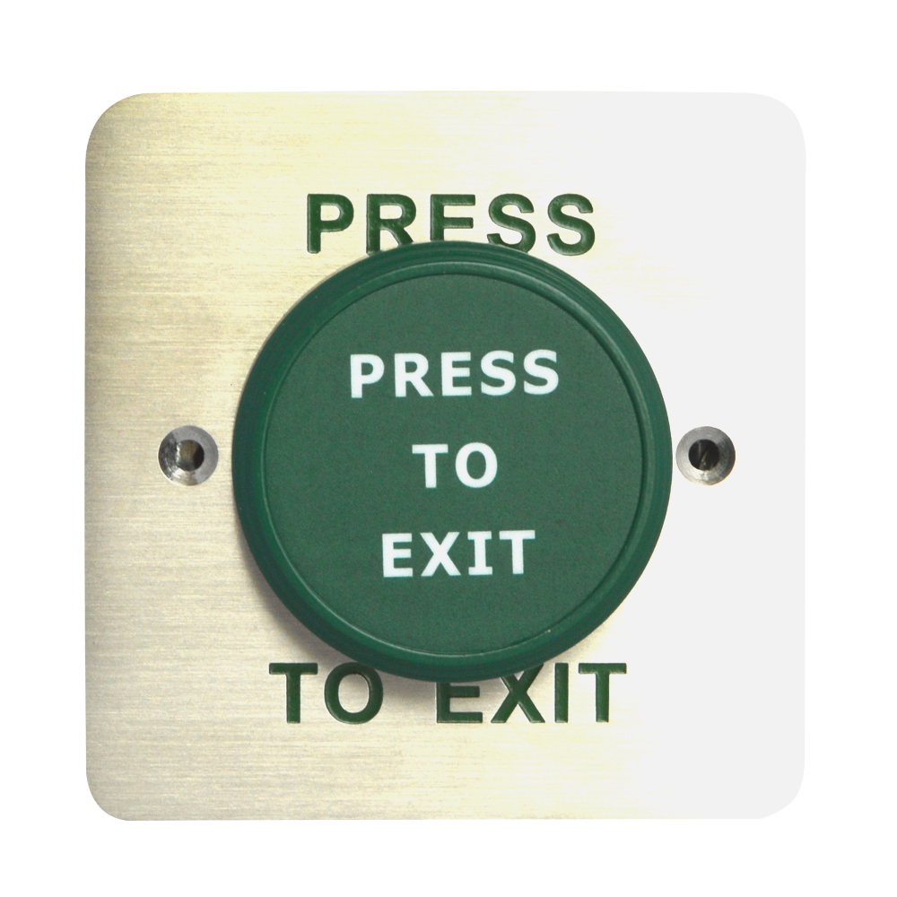 ASEC Large Green Press To Exit Dome Button - `Press To Exit`