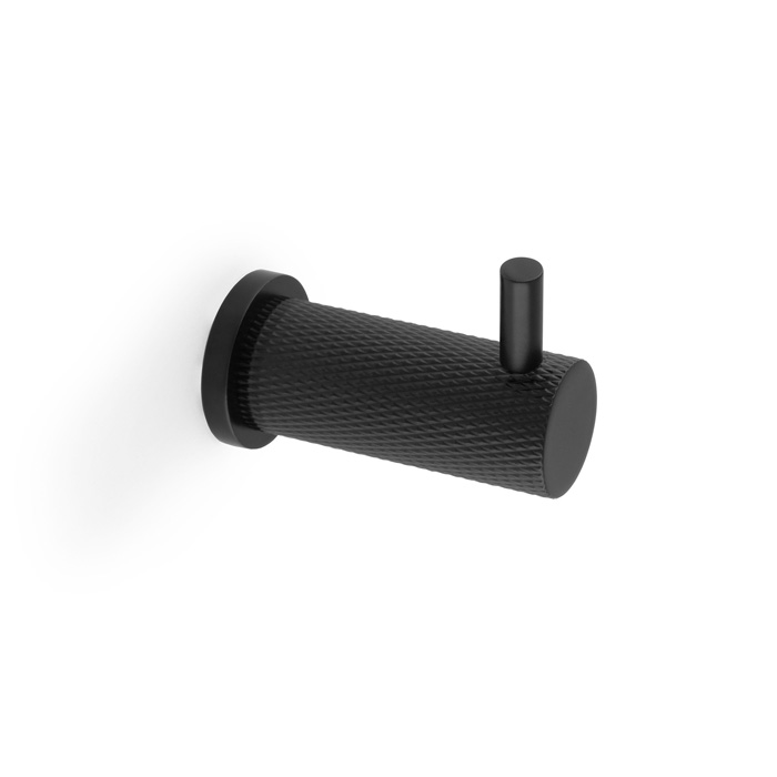 Alexander & Wilks Brunel Knurled Coat Hook - Black
