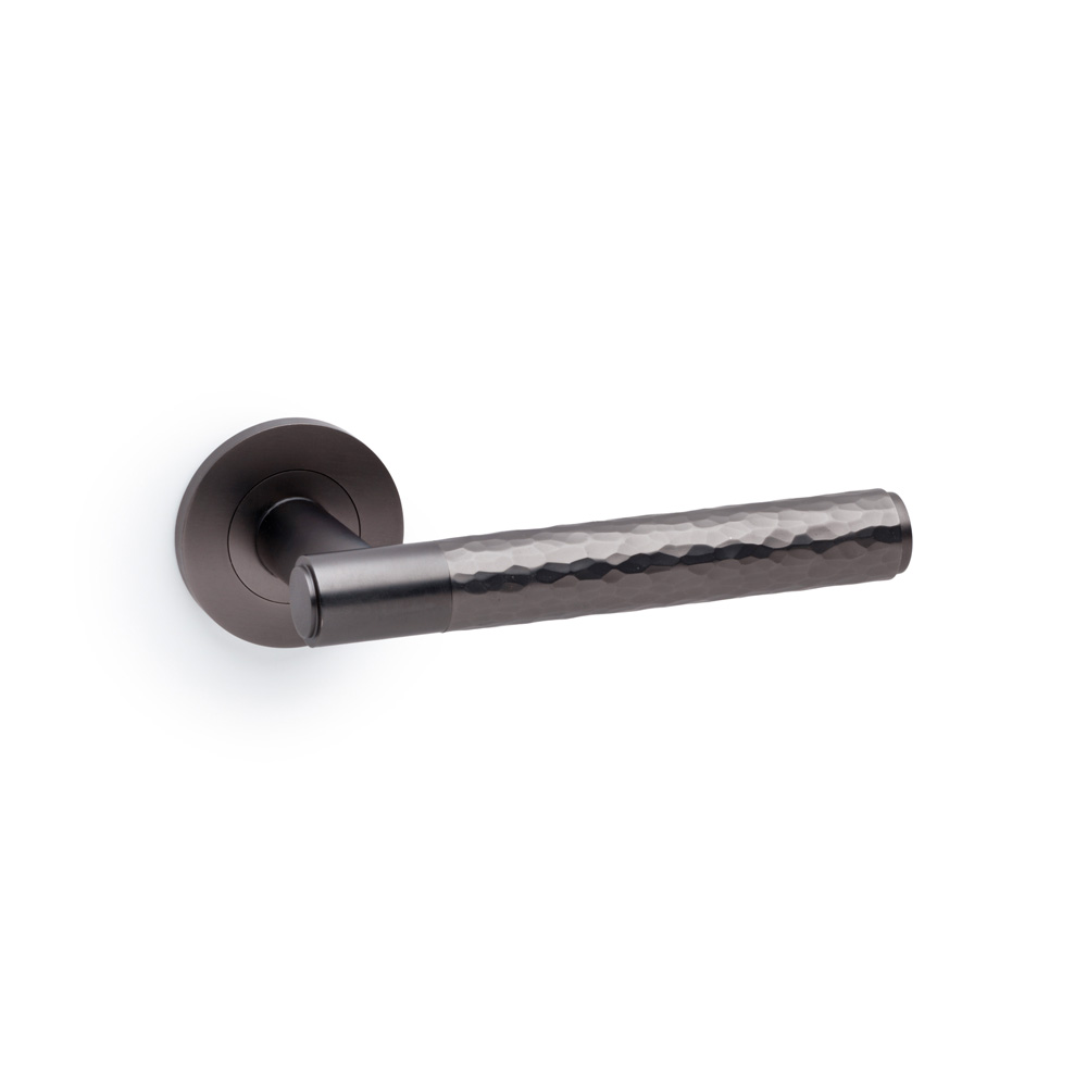 Spitfire Hammered Lever on Round Rose - Dark Bronze