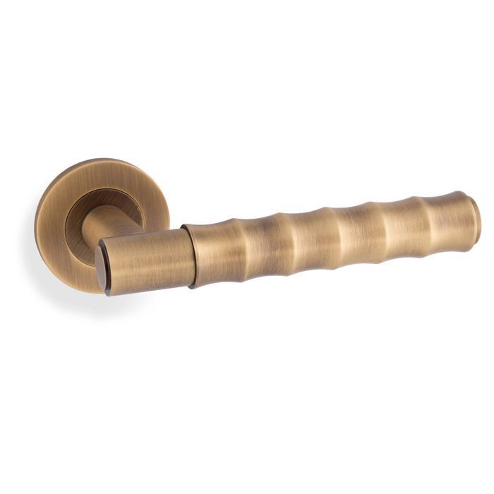 Spitfire Bamboo Lever on Rose - Antique Brass