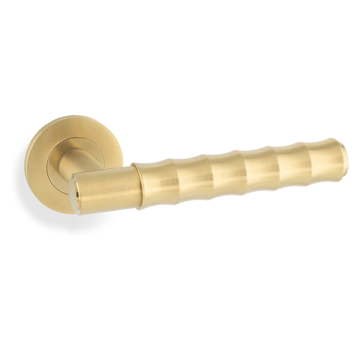 Spitfire Bamboo Lever on Rose - Satin Brass PVD