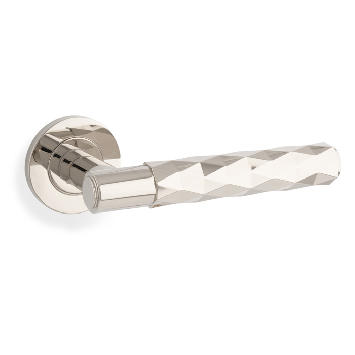 ALEXANDER & WILKS SPITFIRE LEVER DIAMOND CUT ON 50X6MM ROSE - Polished Nickel PVD