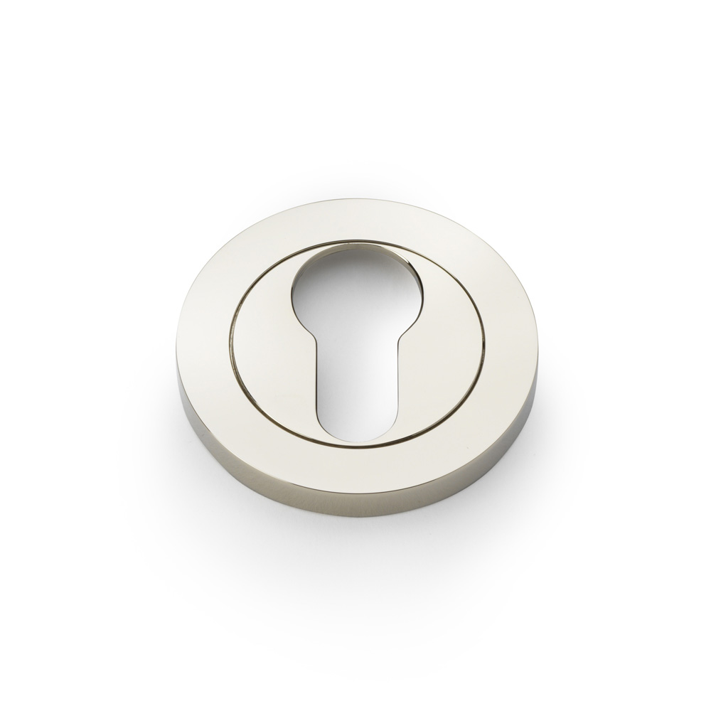 Alexander & Wilks Concealed Fix Escutcheon Euro Profile - Polished Nickel PVD