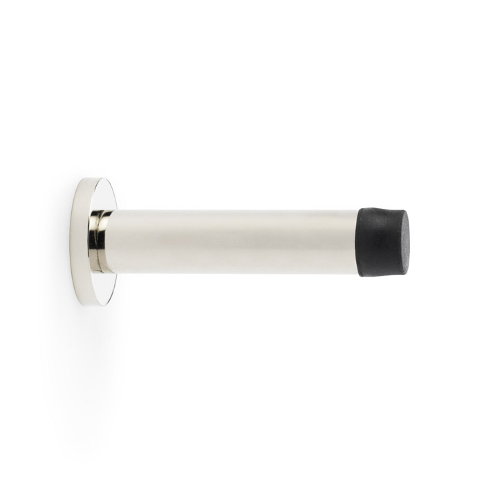 Alexander & Wilks Cylinder Projection Door Stop on Rose - Polished Nickel