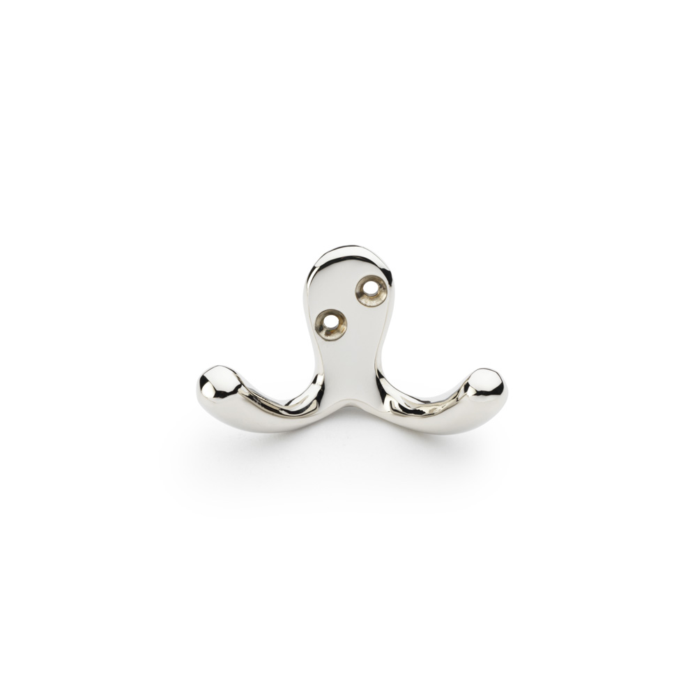 Alexander & Wilks Victorian Double Robe Hook - Polished Nickel