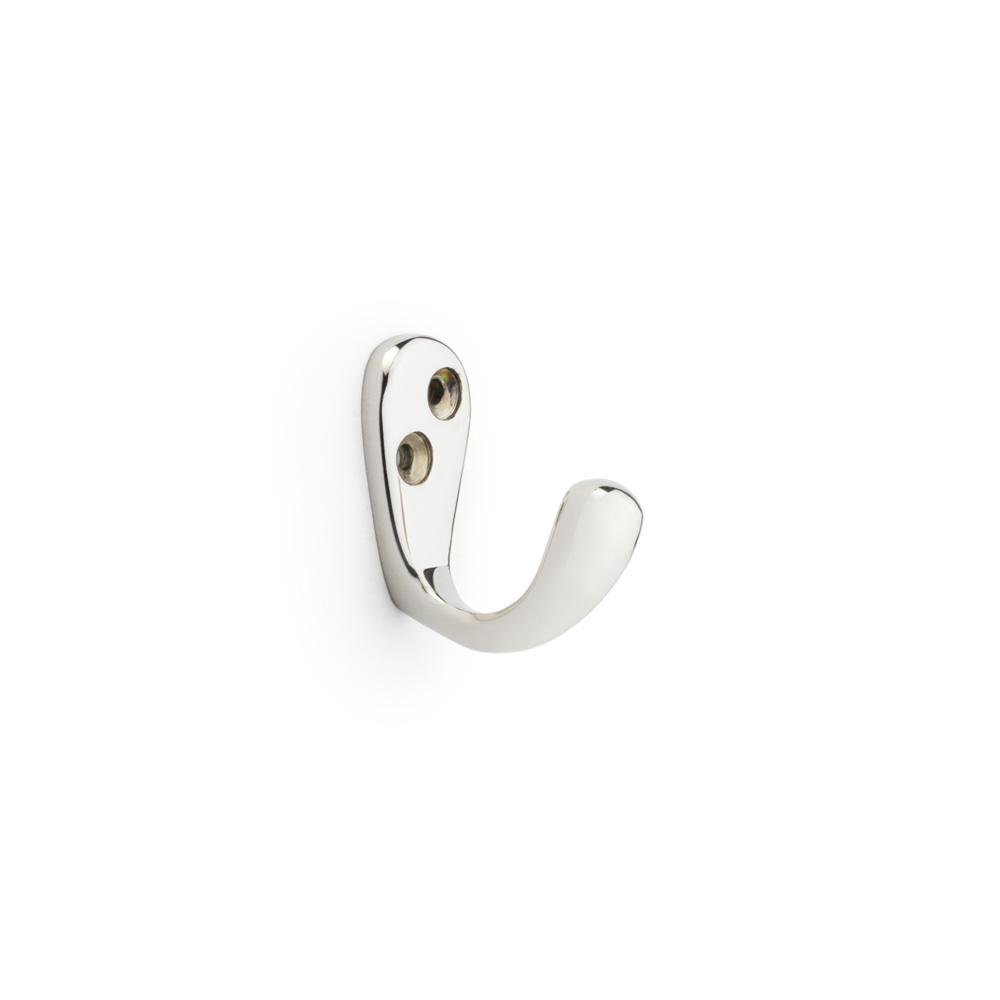 Alexander & Wilks Victorian Single Robe Hook - Polished Nickel