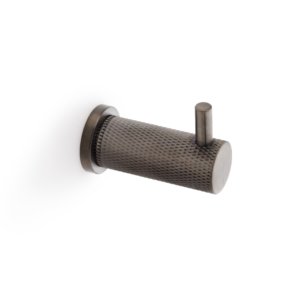 Alexander & Wilks Brunel Knurled Coat Hook - Dark Bronze PVD