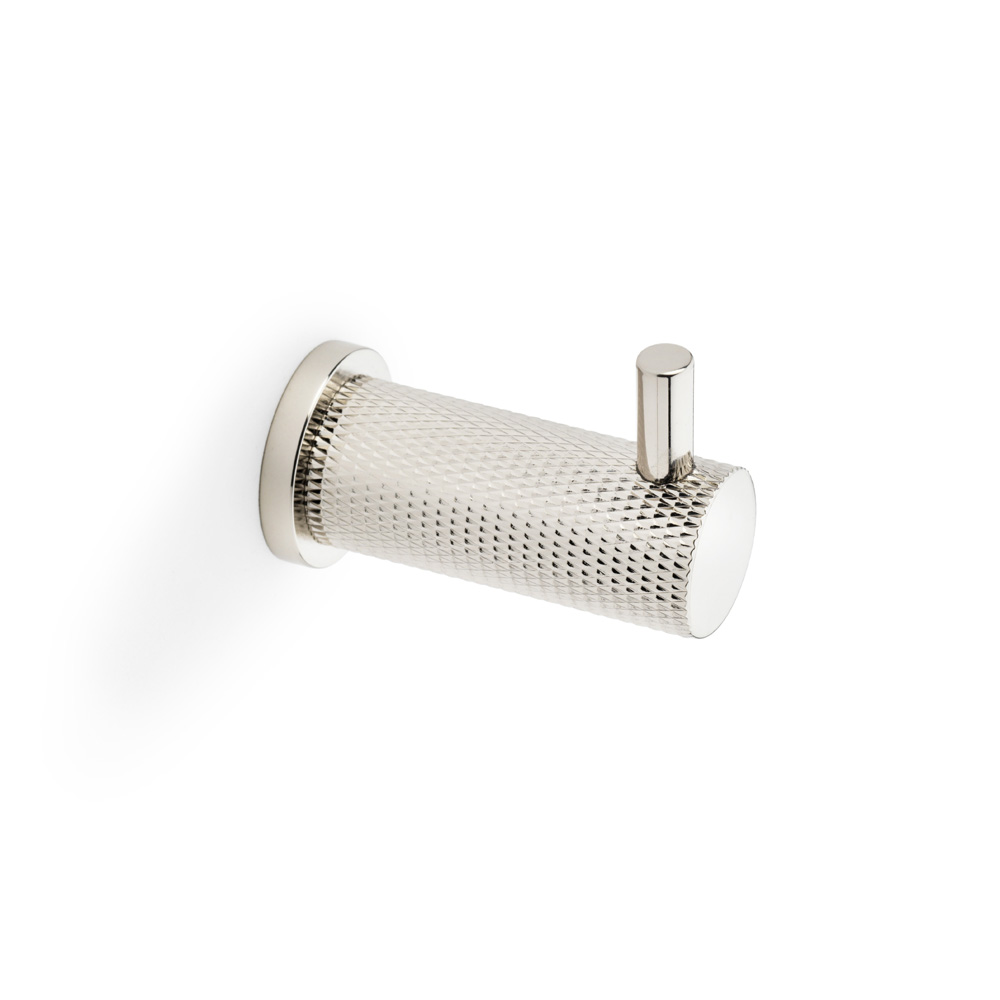 Alexander & Wilks Brunel Knurled Coat Hook - Polished Nickel PVD