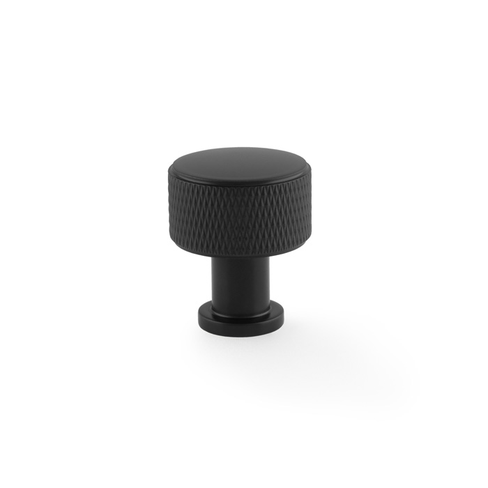 Alexander & Wilks Lucia Knurled Cupboard Knob - Black - 29mm